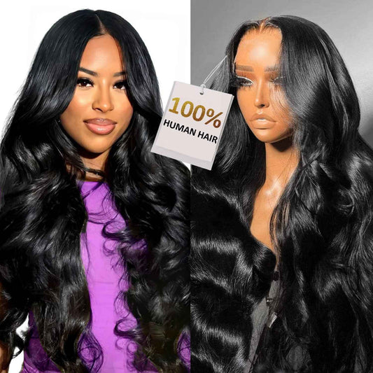210% Density 6x4 Wear and Go Wig, 100% Human Hair, [2-year life], Body Wave Glueless Closure Wigs Human Hair Pre Plucked Pre Cut Middle Part, 24 Inch