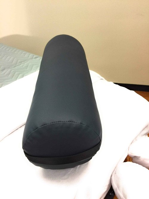 Fluffy Massage Bolster Pillow by NRG - 8"W x 26"L Full Round Massage/Spa Table Bolster with Carrying Strap - Supports Neck, Knees or Ankles - PVC Free Vinyl Upholstery - CFC Free Foam - Color: Agate