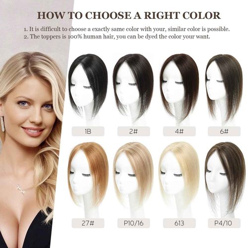 Aimeolyn Hair Toppers for Women Real Human Hair,Hairs Toppers for Women No Bangs Top Hairs Extensions Pieces Wiglets Upgrade Lace Base 12inch