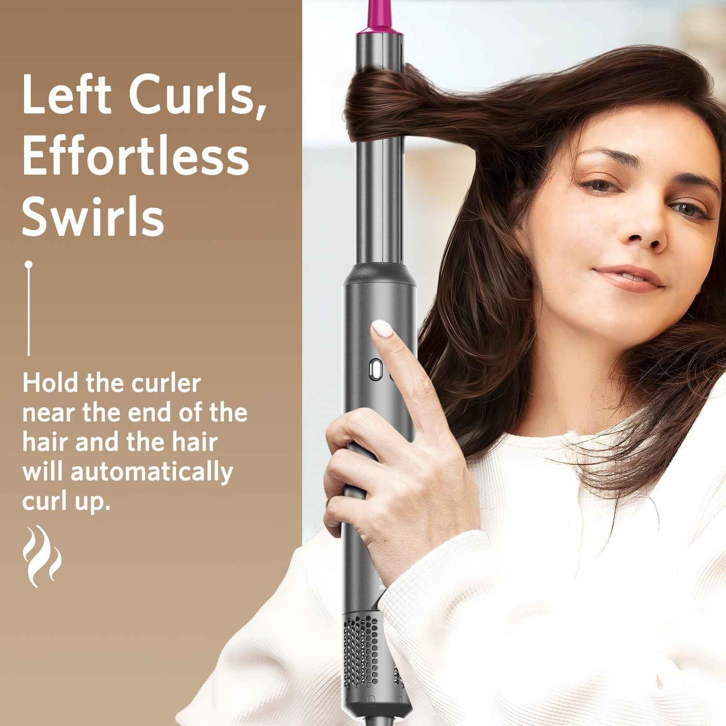 Hair Dryer Brush 6 in 1 Hair Styler, Jolitoi Air Styler with 110,000 RPM High-Speed Negative Ionic Hair Dryer, Auto Wrap Curler, Blow Dryer Brush for Volumize, Straight, Wavy, Curly (Dark Grey)