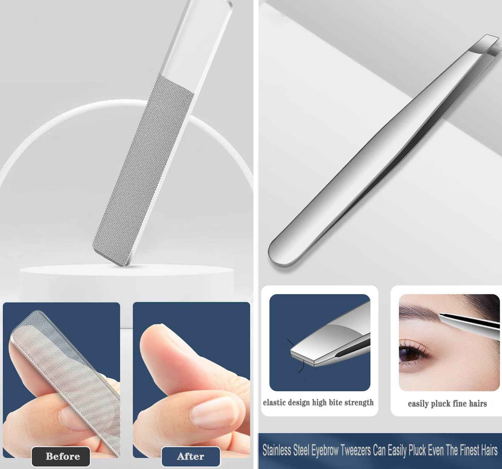 KT-GARY Manicure Set,Professional Nail Care Manicure Pedicure Kit,11 in 1 Stainless Steel Nail Clipper Set Grooming Tool with Exquisite Leather Travel Case for Men&Women