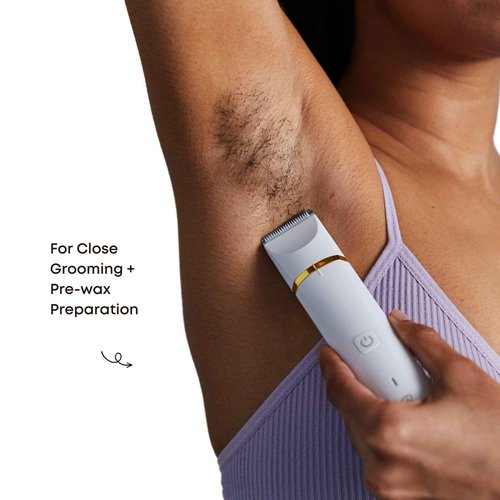 Bushbalm Nude Exfoliating Scrub (236 ml) for Ingrown Hair & Razor bumps Prevention and Francesca Trimmer Electric Shaver for Close Grooming and Pre-Wax Preparation