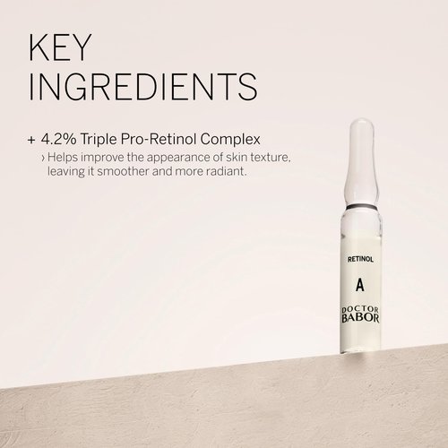 DOCTOR BABOR Renewal Ampoules, Serum Concentrate for Face, with Anti-Ageing Effect, Finer and Smoother Skin, Encapsulated Retinol with Bakuchiol and Tripeptide, Vegan Formula, 7 x 2 ml