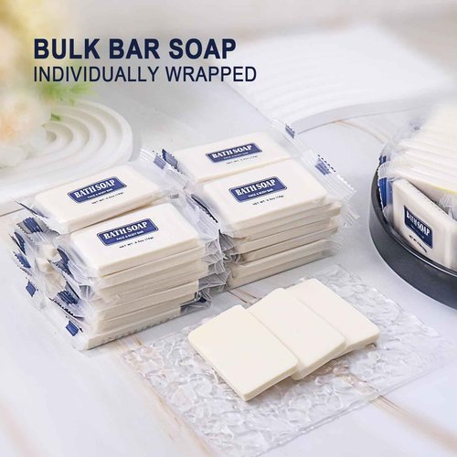 SLequipo Bulk Bar Soap, 500 Pack Mini Soap Bars Bulk Individually Wrapped, 0.5 oz Travel Soap Small Hotel Soaps Travel Size Toiletries for Hotel Bathroom