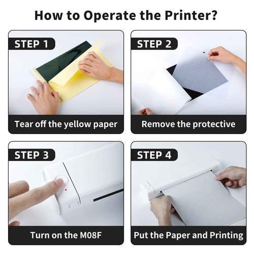 Zoolion Bluetooth Tattoo Stencil Printer, Tattoo Printer for Skin, M08F Tattoo Printer Copier with 10Pcs Transfer Paper, Thermal Printer Tattoo Support Phone&Tablet&PC, Stencil Machine for Tattooing