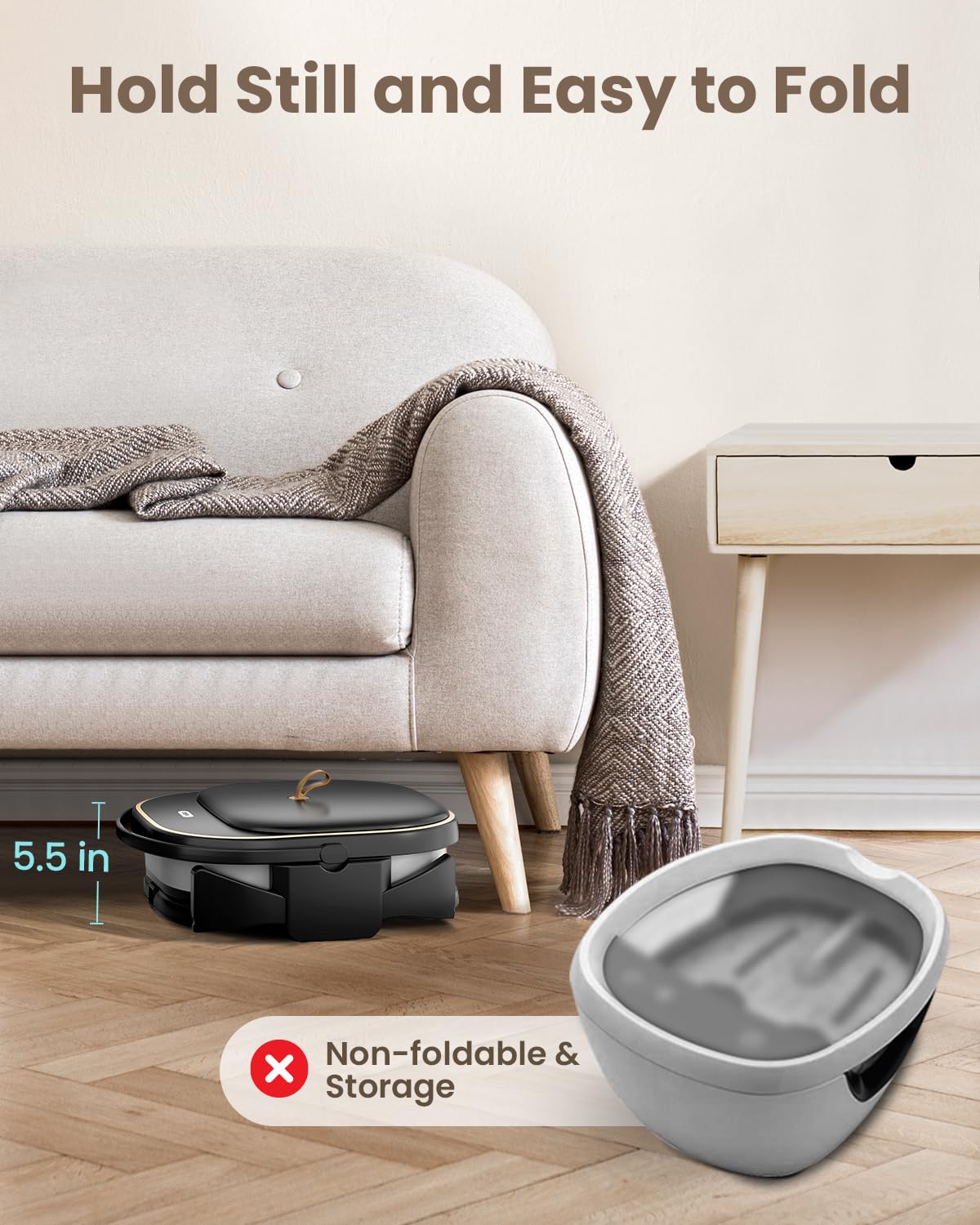 Puboo Collapsible Foot Spa Bath with Heat, Remote & Timer, 16 Massage Balls, Support Rods – Heated Pedicure Soaking Tub for Stress Relief, Great Gift for Family and Friends