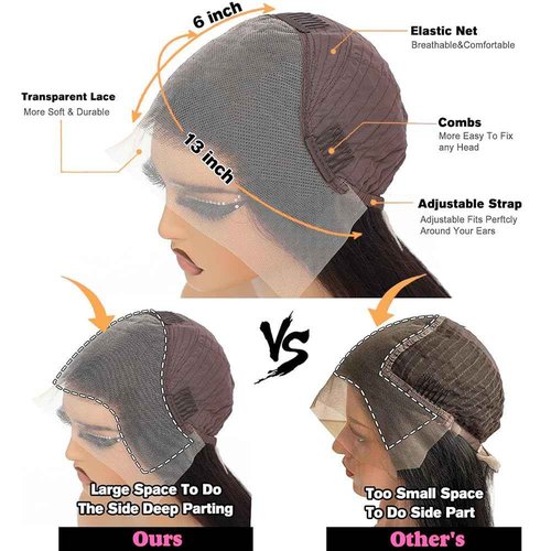 Ablvari 13x6 Deep Wave Bob Lace Front Wigs Human Hair 180% Density HD Lace Frontal Wigs Human Hair Pre Plucked 16 Inch