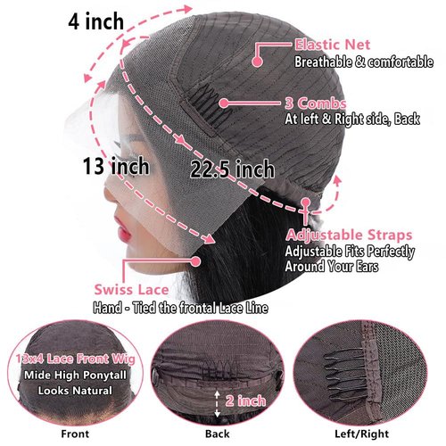 ABALON Balayage Body Wave Lace Front Wig Human Hair 16 Inch 200% Density Highlight Ombre HD Lace Frontal Wigs Human Hair Pre Plucked FB/27 13x4 Glueless Wigs for Black Women