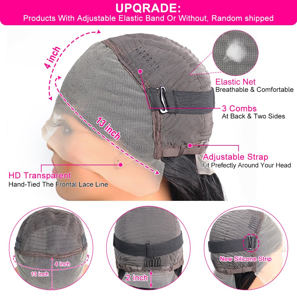 Profairsor 20 Inch Straight Human Hair Wigs for Women 13x4 Lace Front Wigs Human Hair 180% Density Guleless Lace Front Wigs Pre Plucked HD Transparent Lace Wigs Straight Frontal Wig