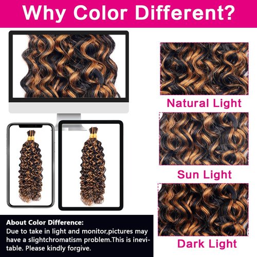 Water Wave Bulk Human Braiding Hair for Boho Braids Human Hair for Braiding No Weft 100% Unprocessed Brazilian Remy Bulk Human Hair 100g Two Bundles/Pack (Water #P1B/30, 24 Inch)