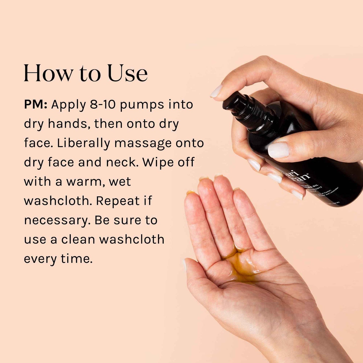 Kari Gran Essential Cleansing Oil | Organic Face Cleanser for All Skin Types | Gently Removes Makeup, Sunscreen & Impurities | Hydrates & Exfoliates | Cruelty-Free (3.4 fl oz)