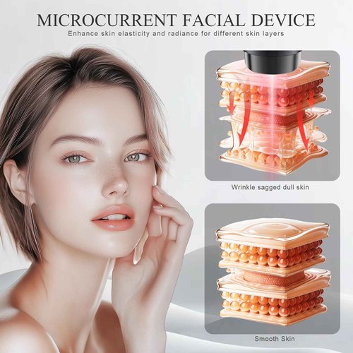 BNU Facial Lift Device, 3-in-1 Light Therapy Beauty Massager for Wrinkle, Lifting, Firming, Puffiness Reduction and Promote Absorption, 4 Level Skin Tightening Machine for Face, Neck and Eye