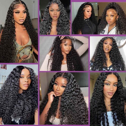 Nervoss 30 Inch Deep Wave Lace Front Wigs Human Hair 200% Density 13x6 HD Transparent Deep Curly Lace Front Wigs for Women Pre Plcked Glueless Wigs with Baby Hair