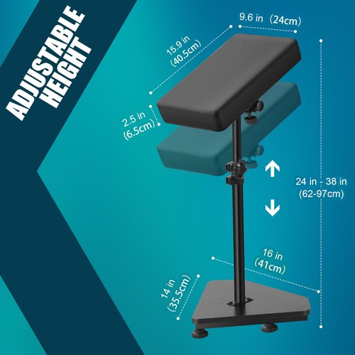 POARMEEY Adjustable Tattoo Arm Rest, Professional Heavy-Duty Stabilizer with Ergonomic Cushion & Secure Locking for Precision Tattooing