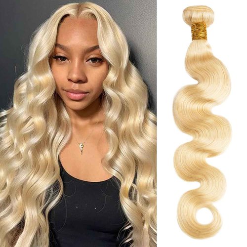 613 Blonde Bundles Human Hair Body Wave Single Bundle 24 Inch 12A Grade 100% Unprocessed Human Hair Brazilian Virgin Hair Weave 613 Body Wave Bundles Machine Double Weft 100G