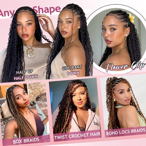 FONFUNY Human Braiding Hair for Boho Braids 120g Deep Wave Boho Bulk Human Hair for Braiding Knotless 12A Curly Wet and Wavy Bohemian Braids No Weft 3 Bundles/Pack Chocolate Brown 24 Inch