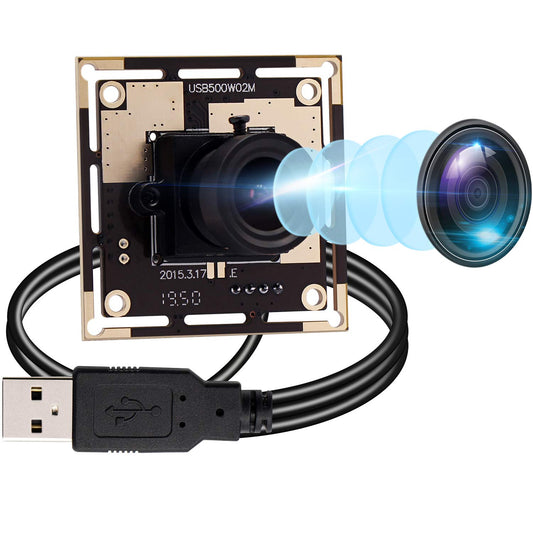 5 Megapixel USB Camera Module HD 2592X1944 Webcamera with CMOS OV5640 Sensor, Machine Vision Mini Webcam for Windows Mac Andriod Linux,Plug&Play,OTG Camera (2.1mm Lens)