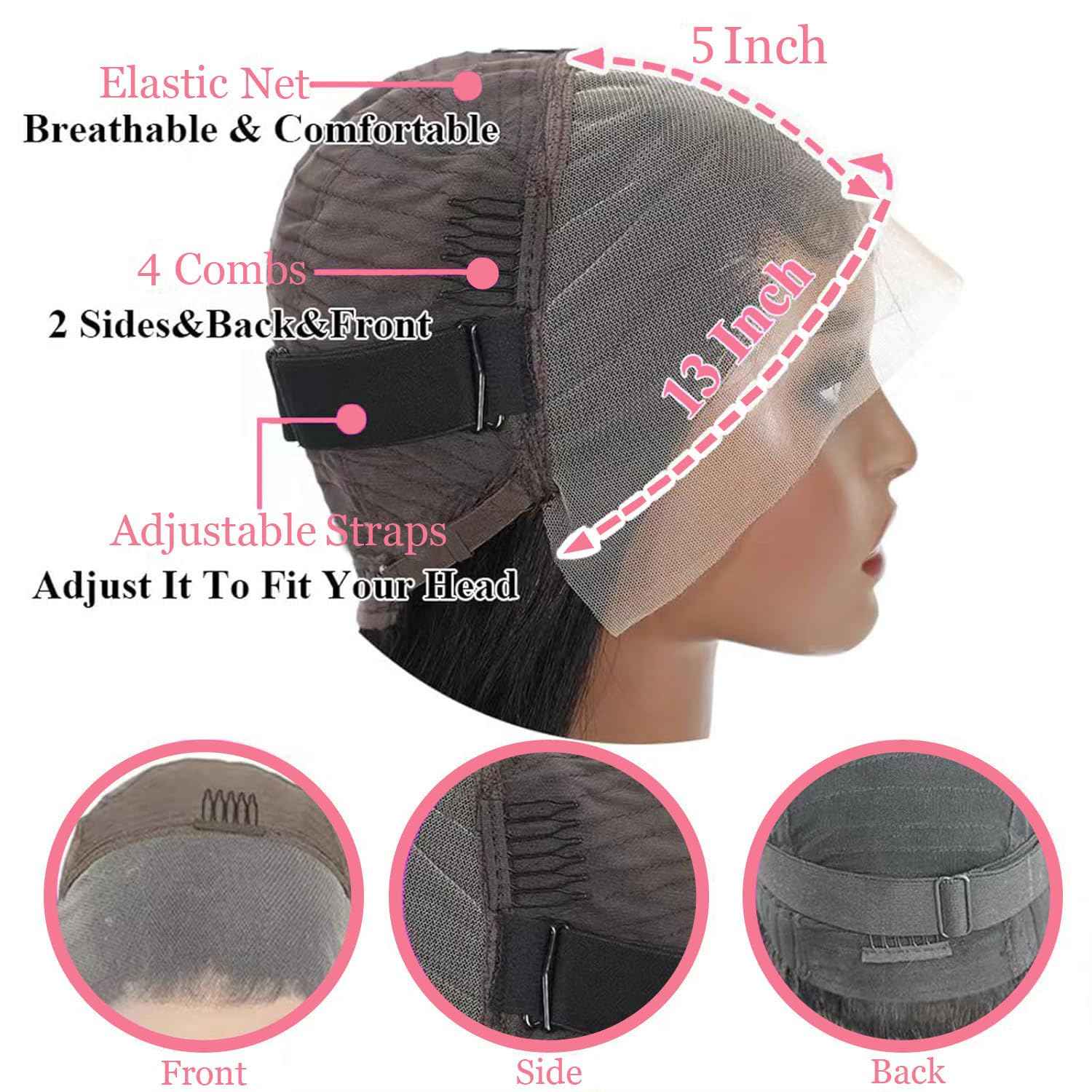 Holiden Body Wave Lace Front Wigs Human Hair Pre Plucked 100% Real Human Hair Wig 250 Density 13x5 HD Transparent Lace Frontal Wigs 28 inch for Black Women