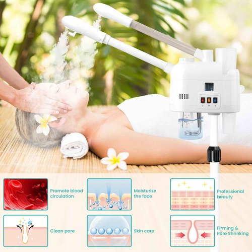 Retain time face steamer for hot and cold, Face Steamer with More Steam, Adjustable Height for Face Steamer Suitable for Personal Home and Professional Personal Care Places, Moisturizing or Hydrating.