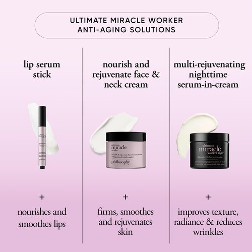 philosophy ultimate miracle worker multi-rejuvenating nighttime serum-in-cream face moisturizer - with retinol - targets all major signs of aging including fine lines & wrinkles - 2 fl oz