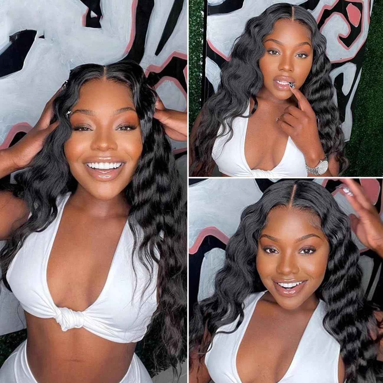 LUXEDIVA Deep Wave Bundles Human Hair 18 20 22 Inch Human Hair Bundles 12A 100% Unprocessed Brazilian Virgin Hair 3 Bundles Deal Curly Bundles Human Hair Deep Wave