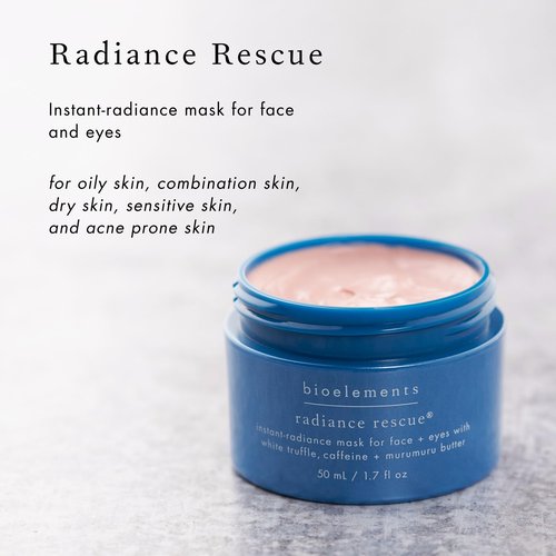 Bioelements Radiance Rescue - 1.7 fl oz - Face & Under Eye Mask for Instant Radiance - All Skin Types - Vegan, Gluten Free - Never Tested on Animals