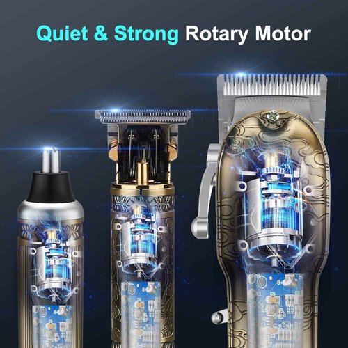 Suttik Professional Hair Clippers for Men Beard Trimmer Set with Case, Cordless Barber Clippers for Hair Cutting Grooming Kit, Rechargeable, LCD Display