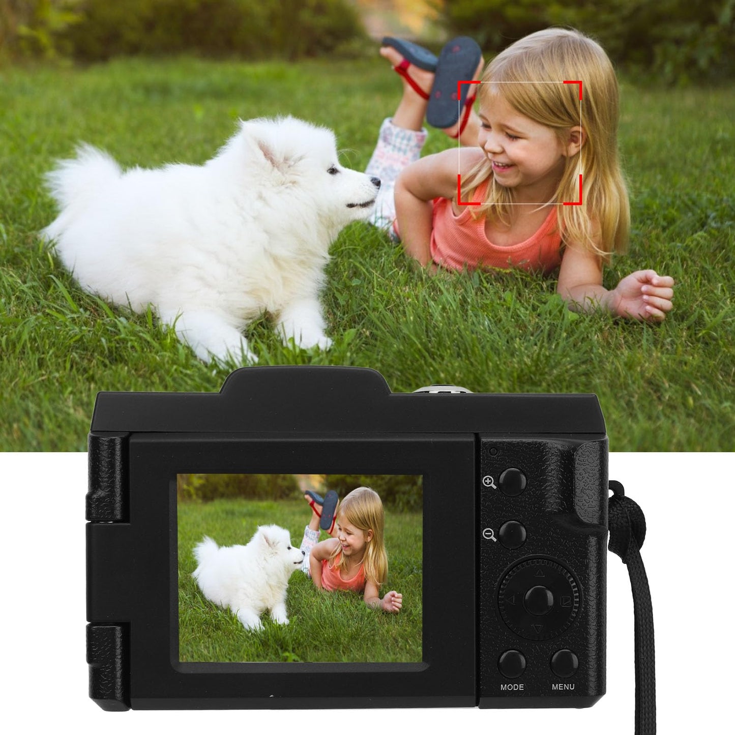 1080P Digital Camera for Photography Autofocus 16X Digital Zoom, 16MP Vlogging Camera with 180° Flip Screen Compact Camera, Support 128G Storage Card