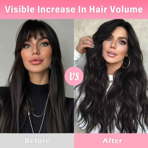 WOWANGEL Clip in Hair Extensions Human Hair,24" Seamless Clip Ins No Damage,7pcs 120g Remy Hair Reusable for Daily Styling,Weddings,Events,Dark Brown(2#)