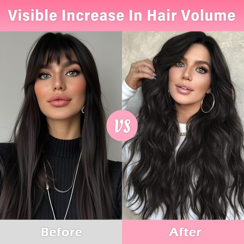 WOWANGEL Clip in Hair Extensions Human Hair,20" Seamless Clip Ins No Damage,7pcs 120g Remy Hair Reusable for Daily Styling,Weddings,Events,Dark Brown(2#)