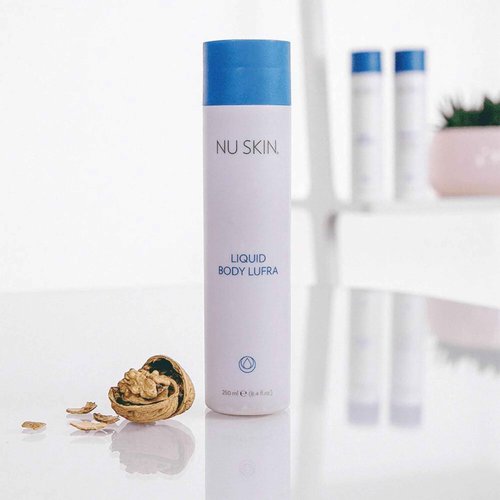 Nu Skin Liquid Body Lufra | Exfoliating and Face Moisturizer, Body Wash For Skin Care | With Ground Walnut Shells, Aloe Vera, Glycerin | Wet skin with Water-work into lather-rinse | 8.4 Fl Oz | 2 Pack