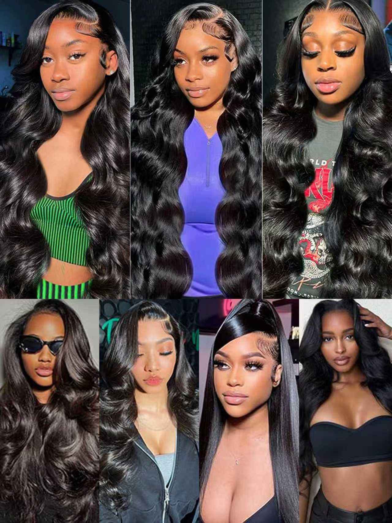28 Inch 13x6 Lace Front Wigs Human Hair Pre Plucked 200 Density HD Transparent Front Wigs Human Hair Glueless Wigs Human Hair With Baby Hair for Women Natural Black