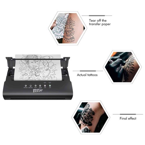 TATELF Stencil Printer With 20pcs Transfer Paper - Portable Mini Tattoo Transfer Machine for Tattooing - Thermal Copier