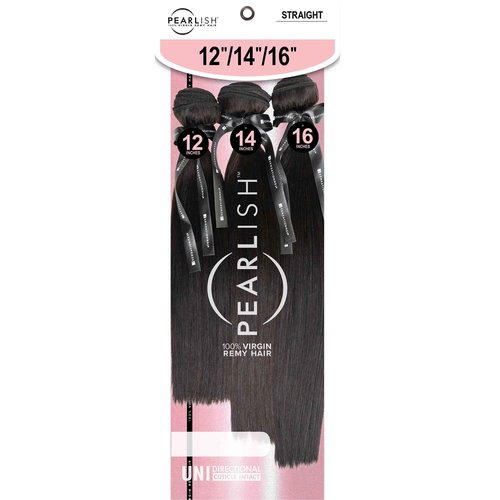 Sensationnel Pearlish multi bundle - straight deep pearl conditioned 15a soft remy beauty supply sew in or glue on human hair layered lengths (12 14 16 inch, NATURAL/BLACK)