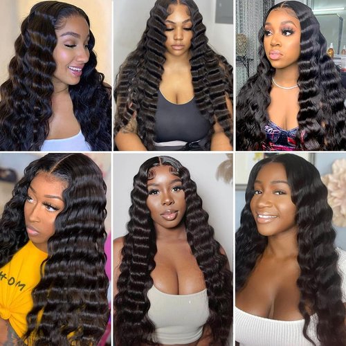 Loose Deep Wave Bundles 16 18 20 Inch Human Hair Bundles for Black Women 10A Grade Unprocessed Brazilian Hair Bundles Human Hair Extensions