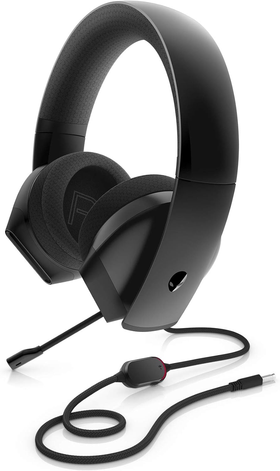 Alienware Stereo PC Gaming Headset AW310H: 50mm Hi-Res Drivers - Sports Fabric Memory Foam Earpads - Works with PS4, Xbox One & Switch via 3.5mm Jack