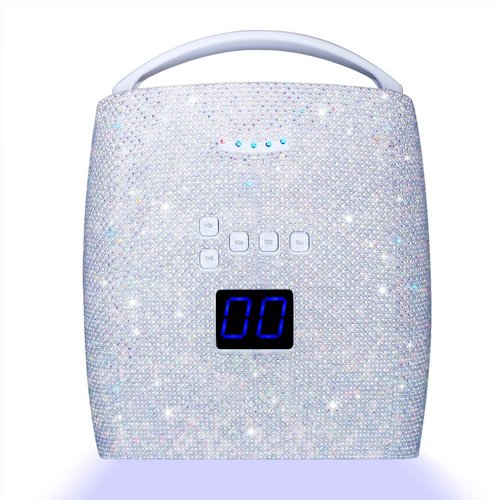 Ayshone 48W Cordless UV LED Nail Lamp,Rechargeable Gel Nail Dryer with Handle Nail Art Manicure Tools for Home and Salon (Pearl Diamond)