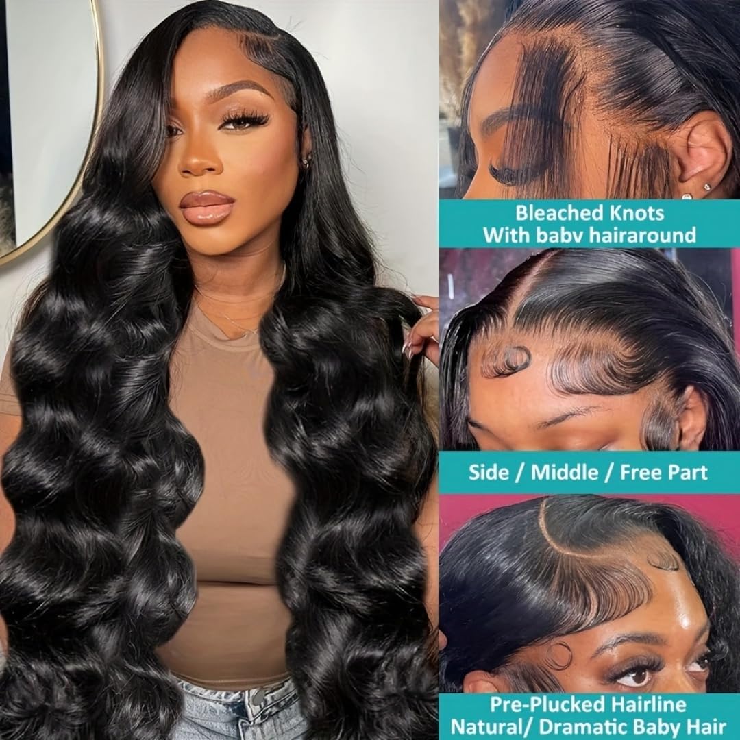 13x6 Lace Front Wigs Human Hair Wigs for Women 220 Density Body Wave Lace Front Wigs Human Hair Pre Plucked 30 Inch HD Lace Frontal Wig Body Wave Human Hairs