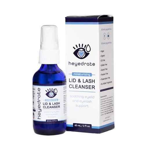 Heyedrate Lid and Lash Cleanser for Eye Irritation and Eyelid Relief, Gentle Hypochlorous Acid Eyelid Cleansing Spray (1 ounce + 2 ounce BUNDLE)