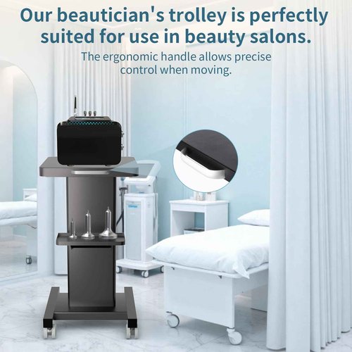 Esthetician Trolley Cart with Wheels, Heavy Duty Metal Beauty Machine 3 Tier Rolling Cart, Load 220Lbs, Durable Full Body Metal Construction for Professional Salons