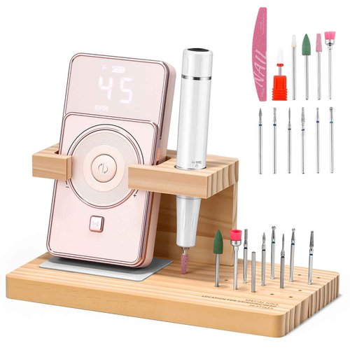 BAOSHISHAN Professional Nail Drill Machine, 45000RPM Rechargeable Cordless Nail Drill with Holder &11 Drill Bits for Acrylic Nails Remove Nail Gel Polish Manicure for Salon Home