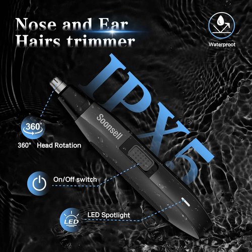 Soonsell Manscape Beard Trimmer for Men,Ball Shaver,Nose Hair Clippers,Electric Razor,Hair Clippers for Men,4 IN1 Men's Grooming Kit,LED Display,Waterproof,Wet/Dry Trimmer
