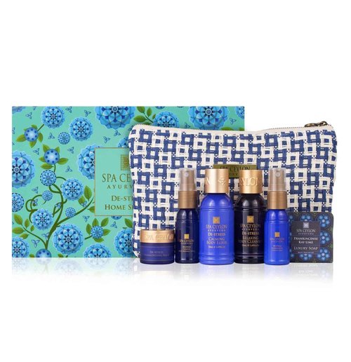 SPA CEYLON De-stress Home Spa Set, Ayurvedic Spa Gift Kit, Natural Pampering Set