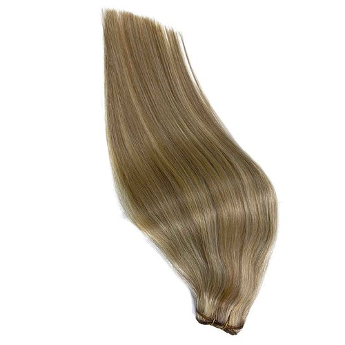 Ash Blonde Balayage Light Blonde Sew in Hair Extensions Real Human Hair 22 Inch 120G Weft Hair Extensions Human Hair Weave Bundles, Hand Tied Weft Hair Extension Sew in Bundles Human Hair