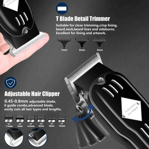 SUNNOW Hair Clippers for Men, Beard Trimmer & Hair Trimmer & Electric Foil Shavers Razor Kit, Hair Cut Machines Men's Beard Grooming Kit for Home, Barber(Black)