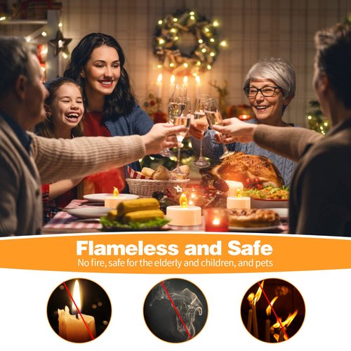 KOABY 400 Pack Warm Yellow LED Tea Lights, Last 100H+, Flickering Flameless Battery Operated Tea Lights for Decor