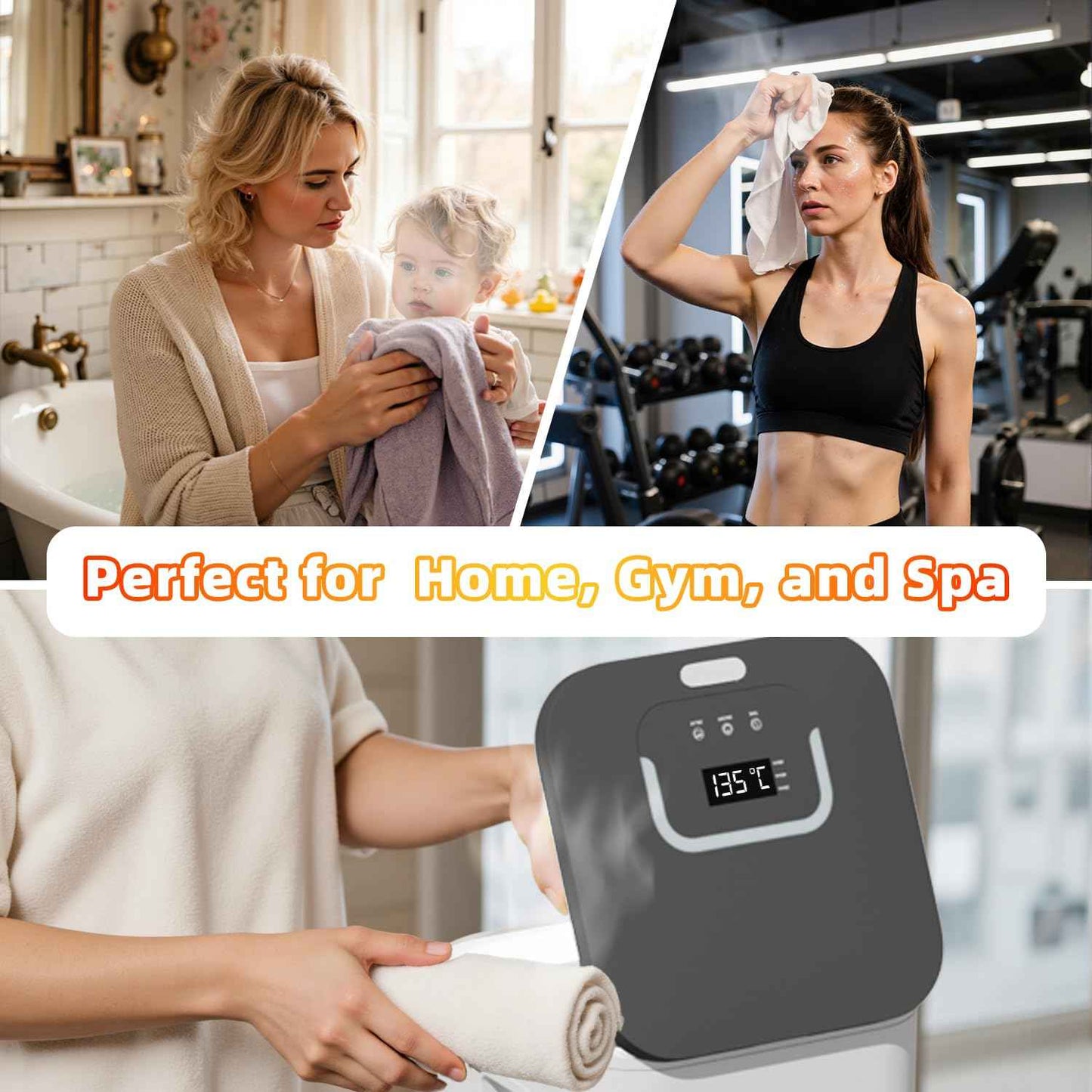 Large Towel Warmer Bucket with Rapid Heating & Timer, Fits 2 x 40"x70" Towels, One-Touch Control, LCD Display, Child Lock, Aromatherapy Box – Fireproof, ETL & FCC Certified for Bathroom, Spa, Home Use