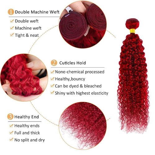 Light Red Bundles Human Hair Water Wave Bundles 28 30 32 Inch Unprocessed Brazilian Virgin Remy Hair Burgundy 3 Bundle Red Water Wave Human Hair Extensions For Women 50 Gram Per Bundle