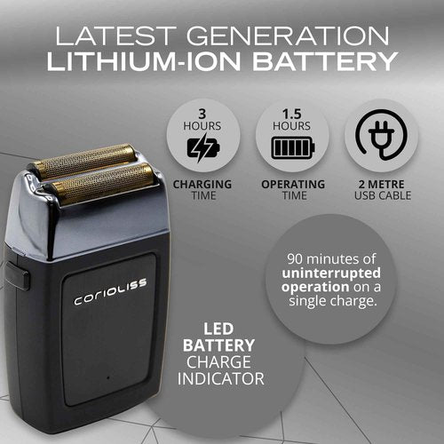 Corioliss The Shaver Electric for Men Precision Beard Titanium Foil Professional USB Cable