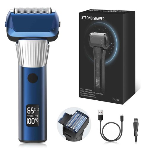 Electric Razor for Men, 2-Speed 5-Blade Electric Shavers for Men Face Cordless Rechargeable, Mens Foil Shaver Shaving Machine Wet Dry Men's Travel Razors for Man Close Shaving Face as Gift, Blue